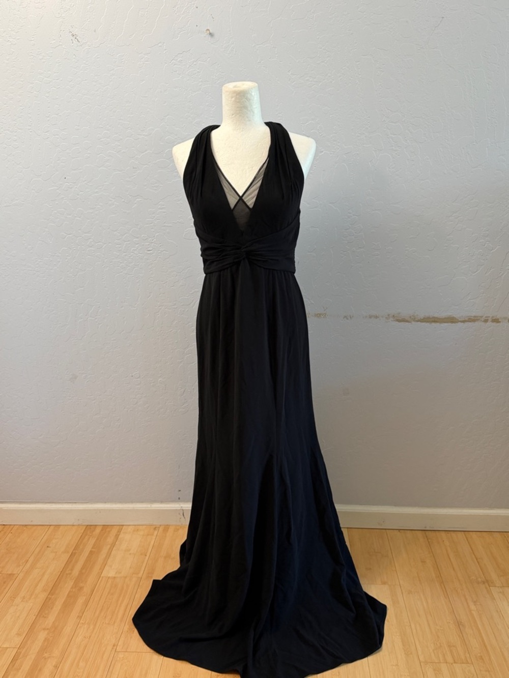 Adrianna Papell Black Halter Maxi Gown